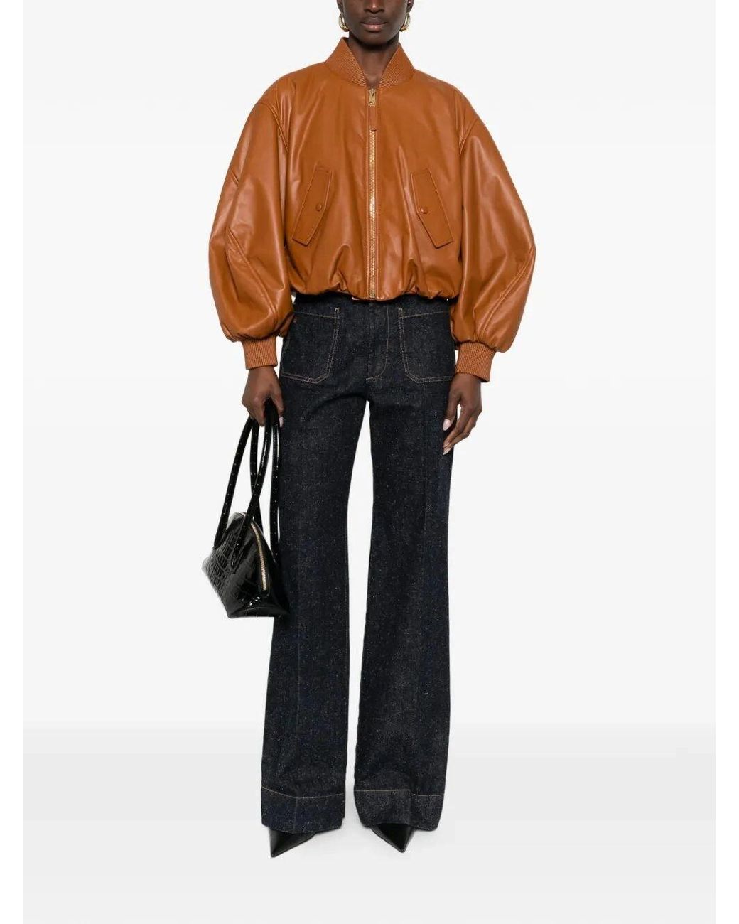 Givenchy Brown Cropped Cocoon Bomber