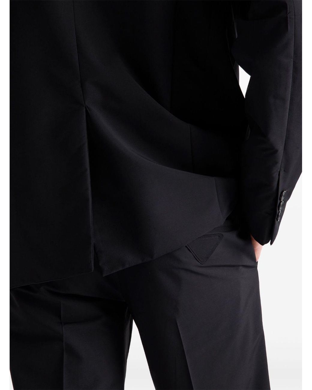 Prada Blue Triangle-Logo Trousers for men