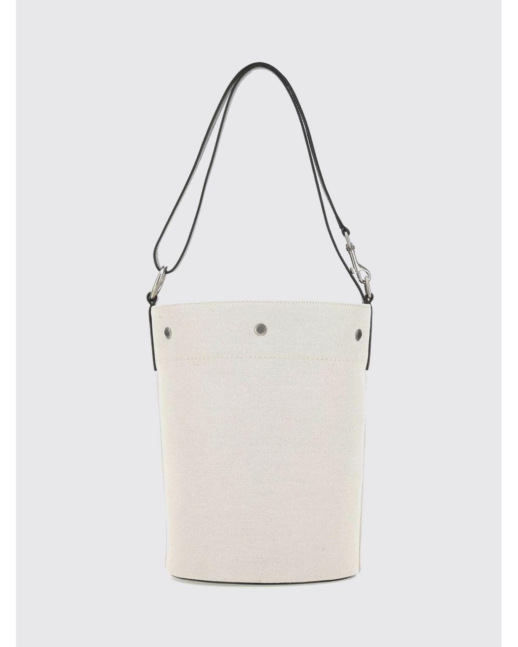 Saint Laurent White Rive Gauche Linen Bucket Bag for men
