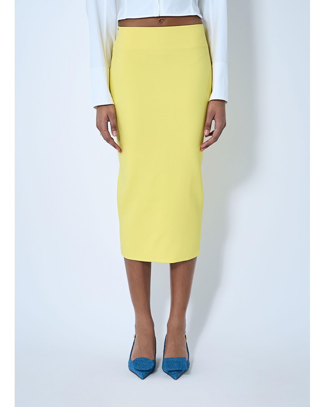 スカート JACQUEMUS WOMEN La Jupe Sablier Skirt Yellow Jacquemus High-waisted La Jupe Sablier Skirt In Yellow