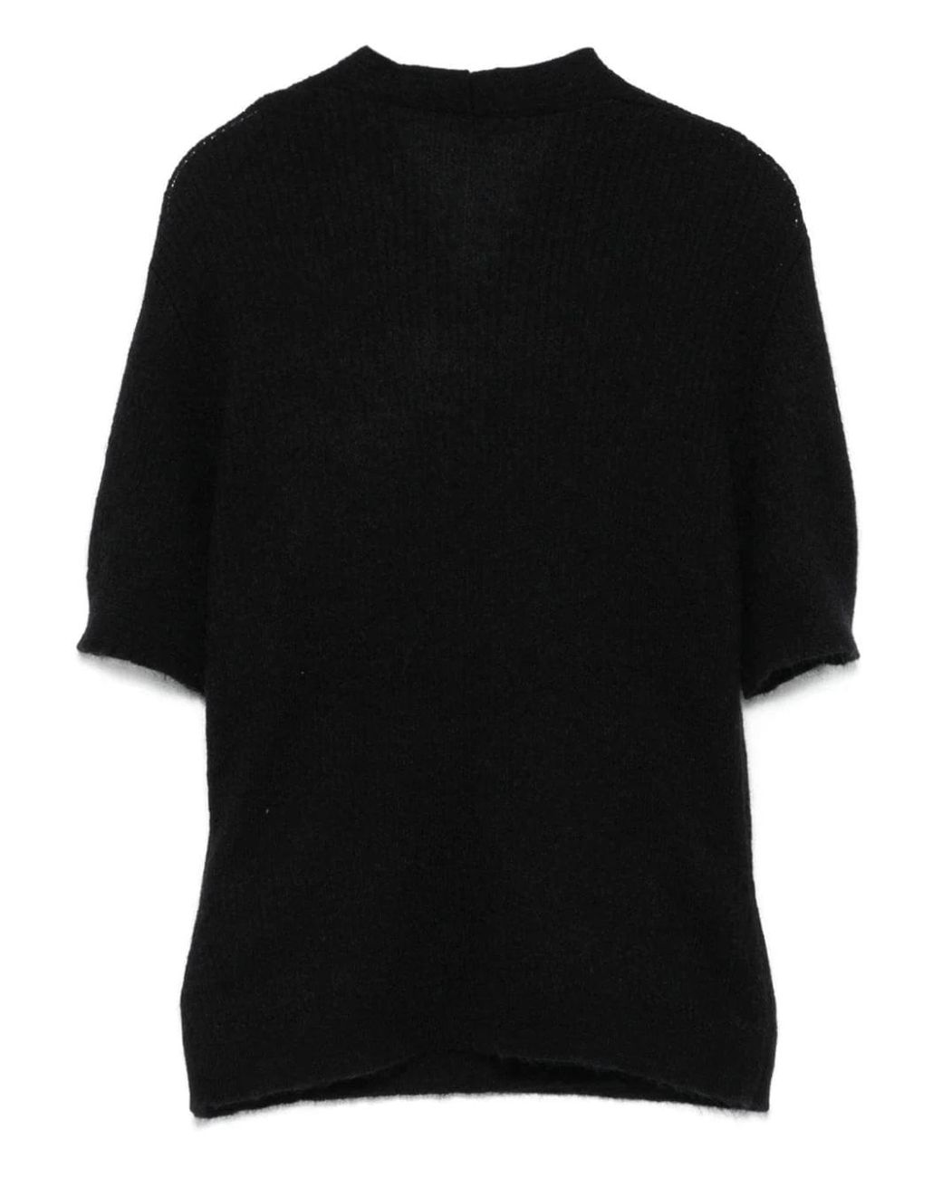 Balmain Black Wool Top With Buttons