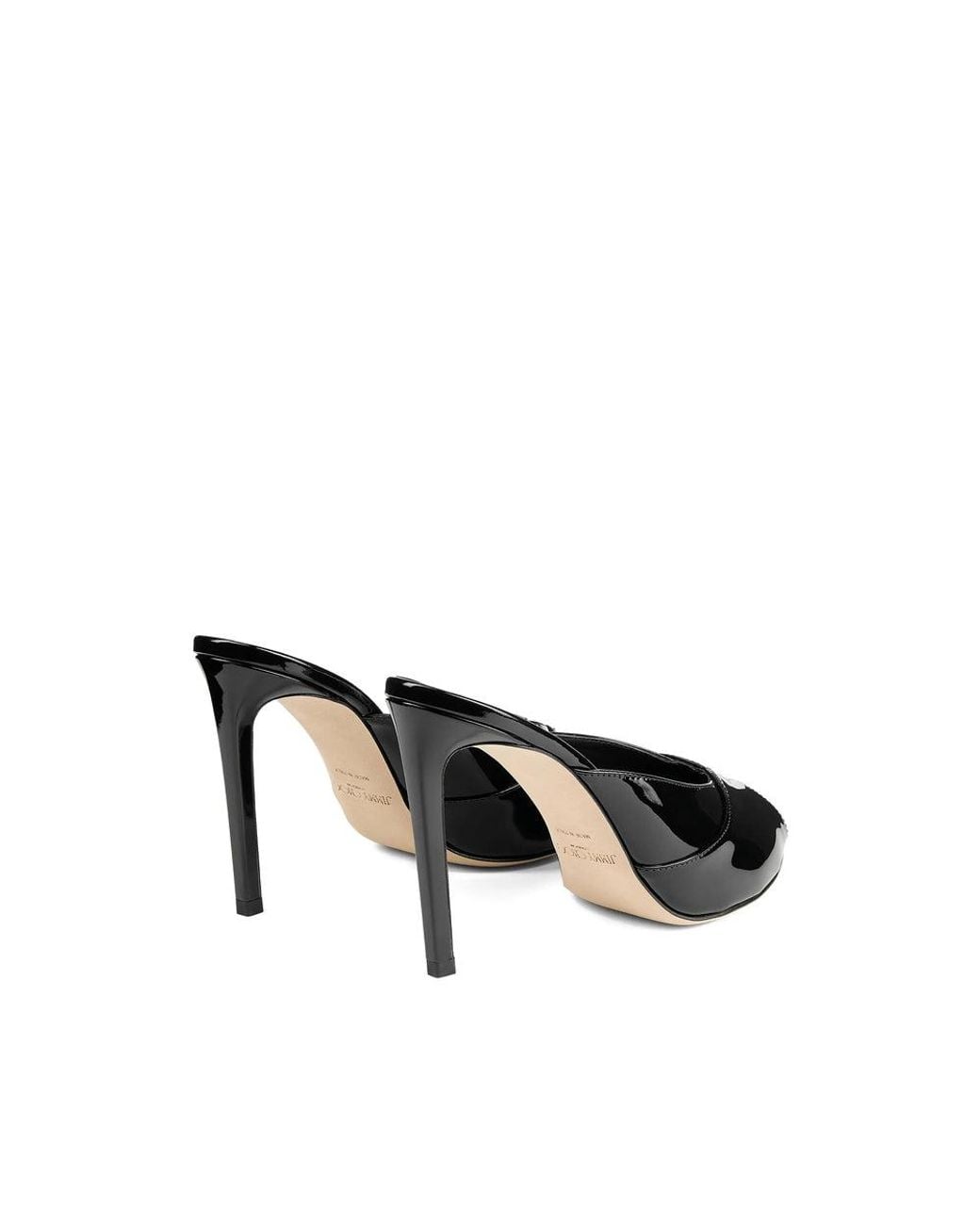 Jimmy Choo Black Brigitte 100 Patent Leather Mules