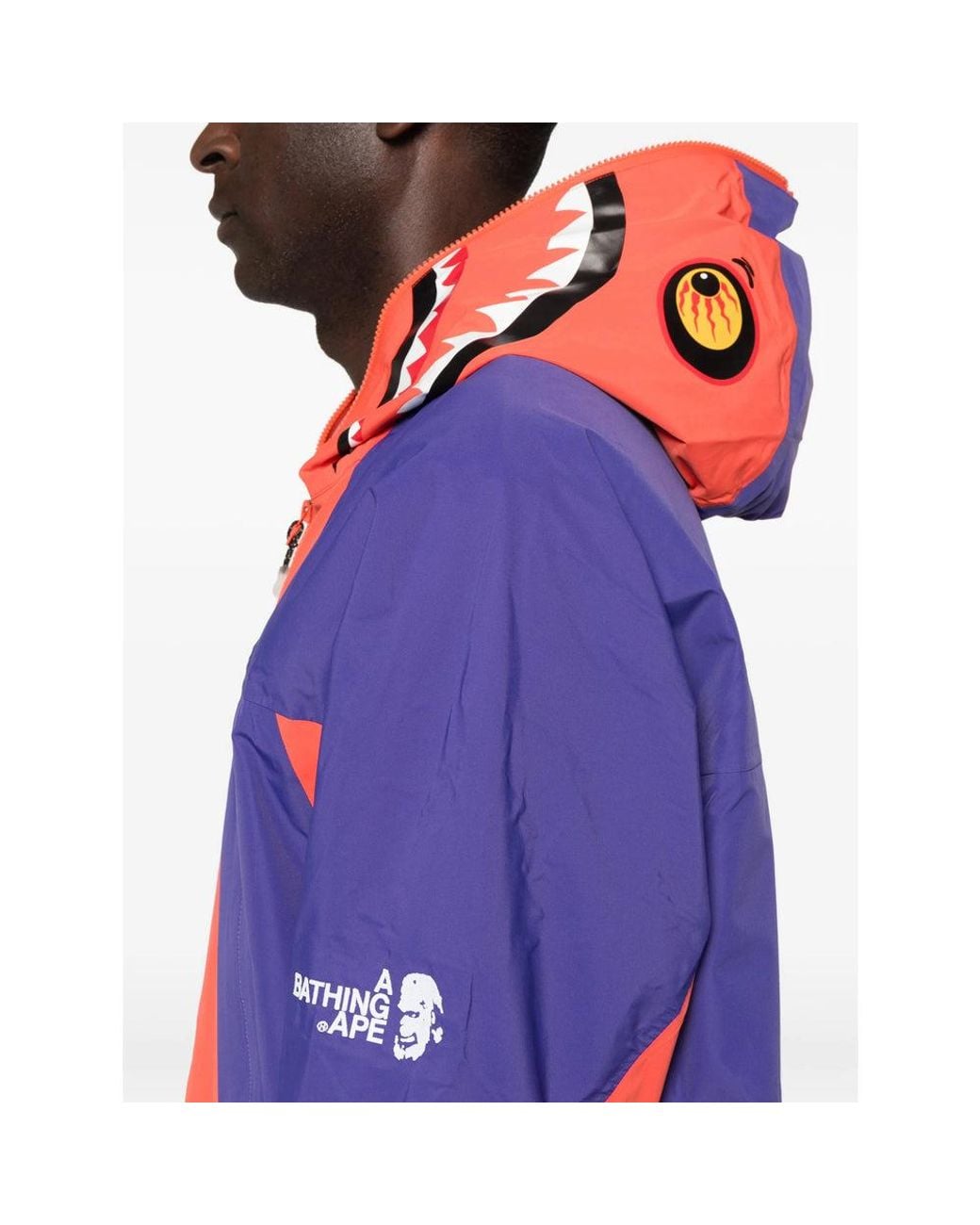 A Bathing Ape Blue Hooded Lightweight Jacket for men
