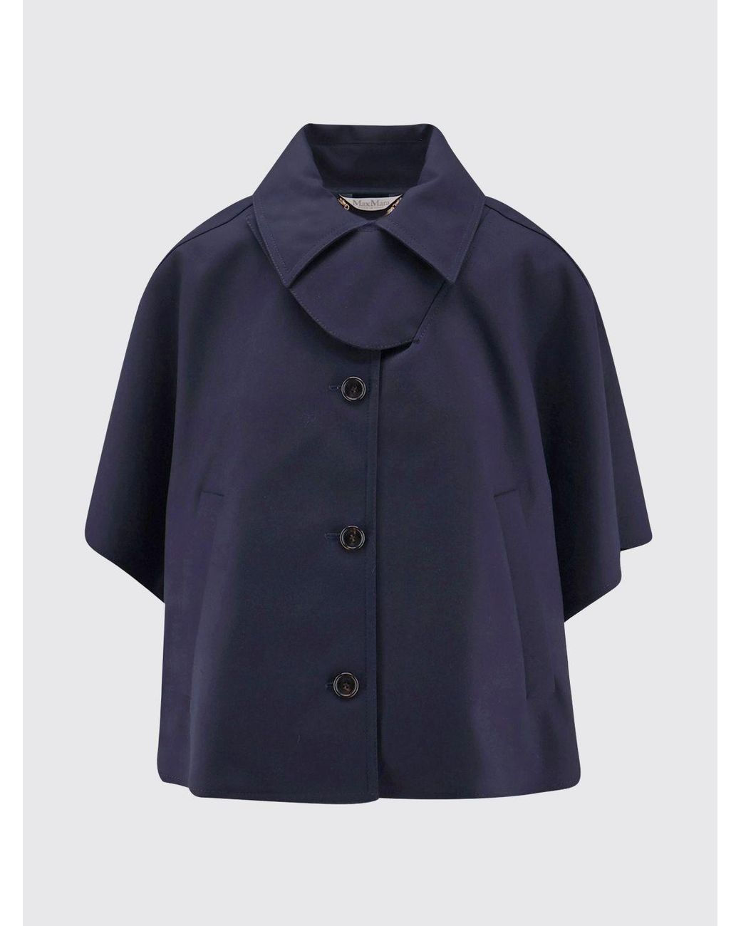 Max Mara Blue Paggio Cotton Cape