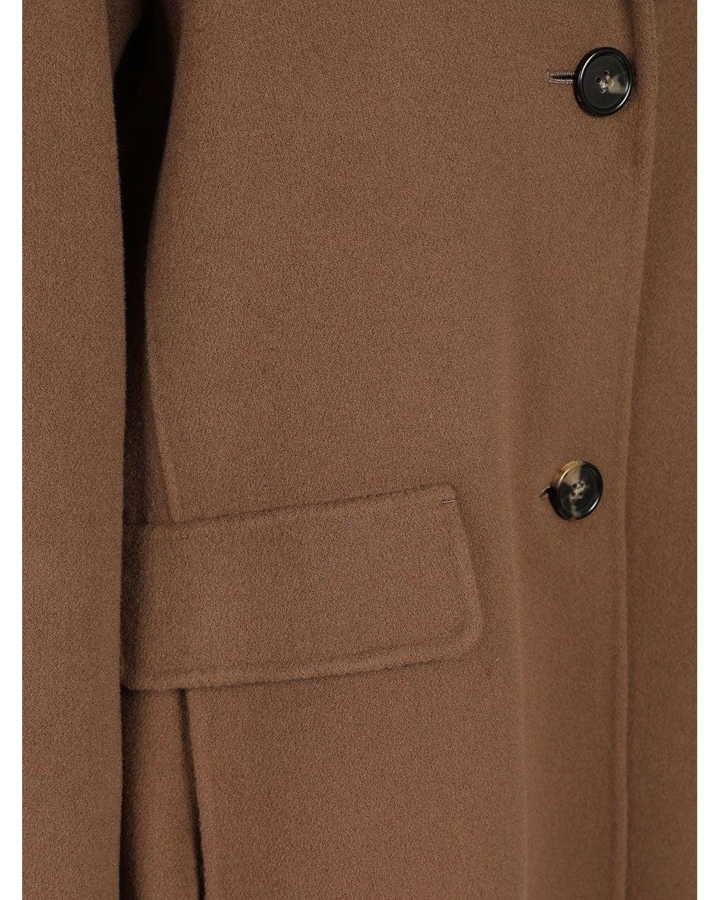 Max Mara Brown Single-Breasted Double Wool Jacket