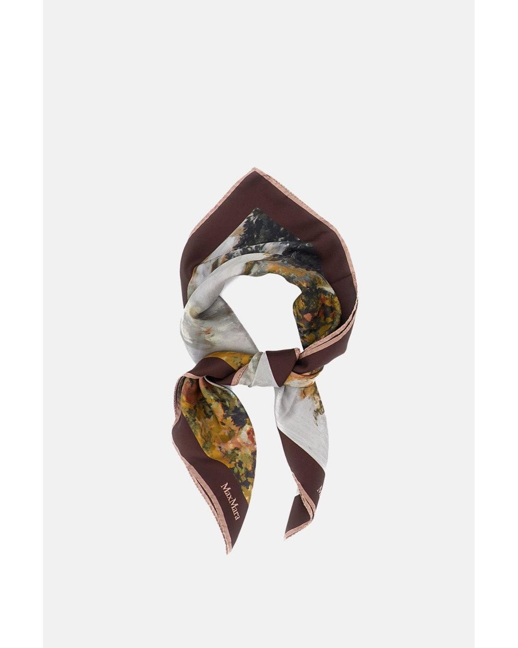 Max Mara Metallic Silk Twill Maxi Square Scarf