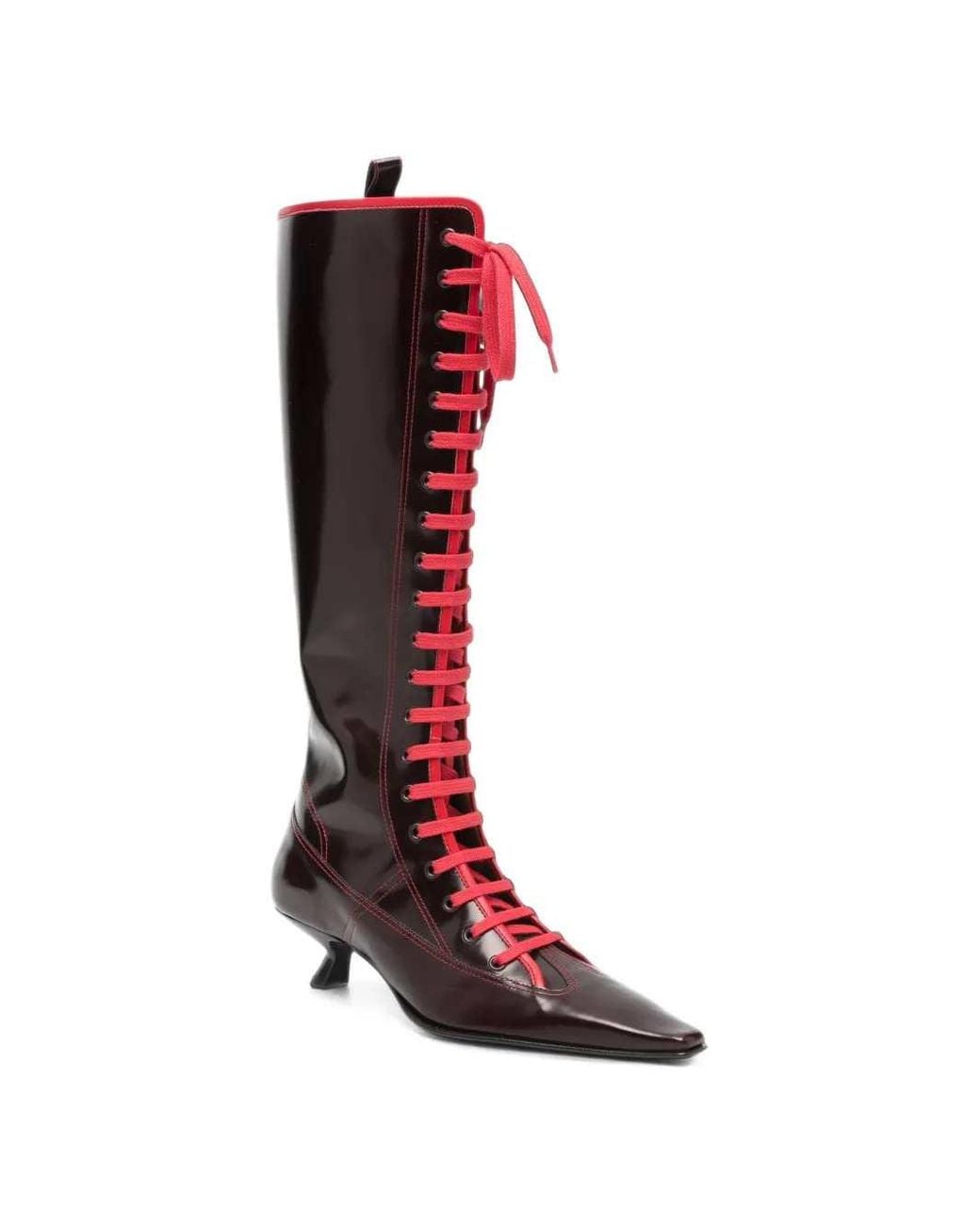 Marni Red Pointed-Toe Boots
