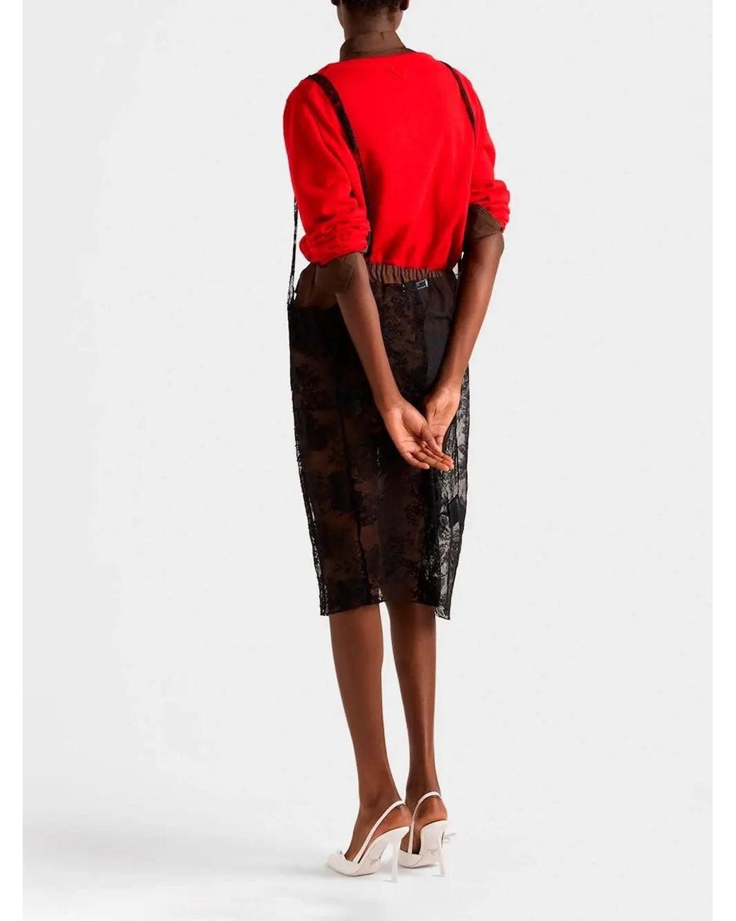Prada Red Cashmere V Neck