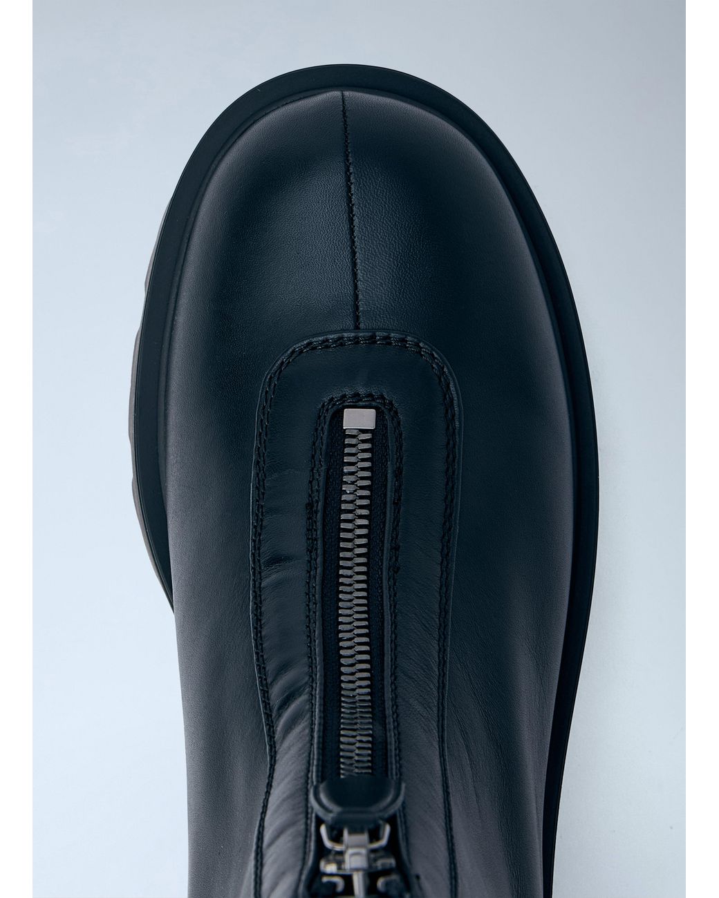 Prada Blue Leather Zipper Booties