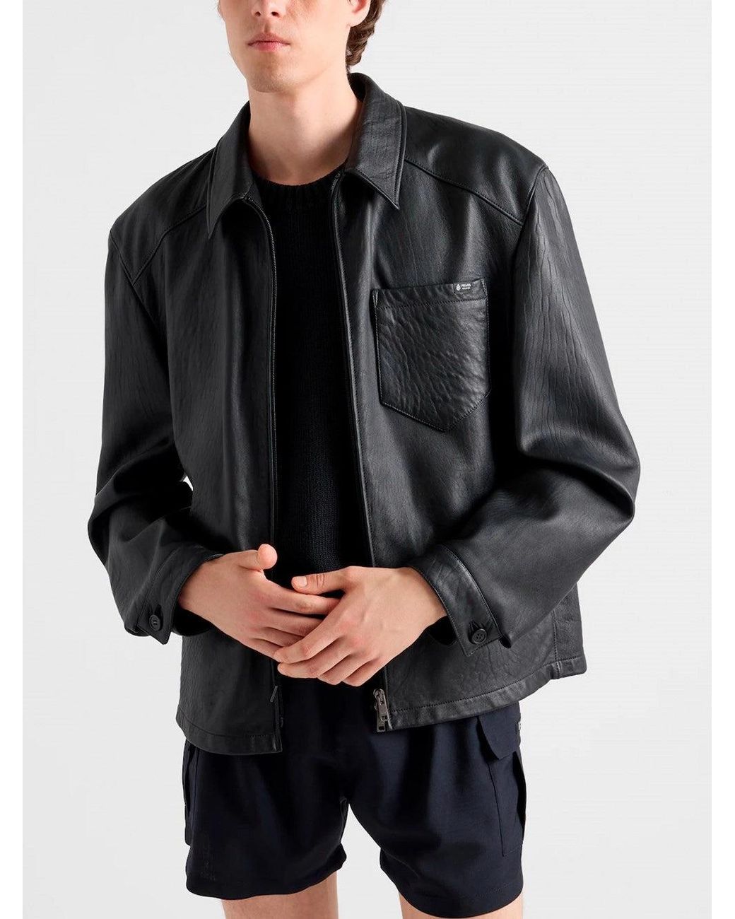 Prada Black Leather Jacket for men