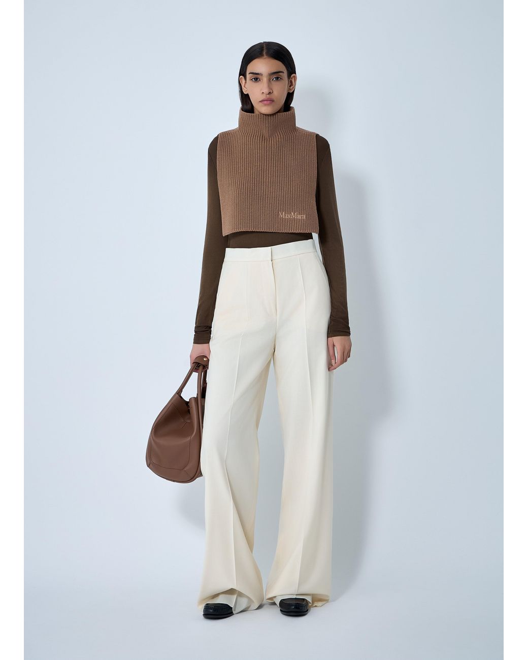 Max Mara White Tailored Wool Pants