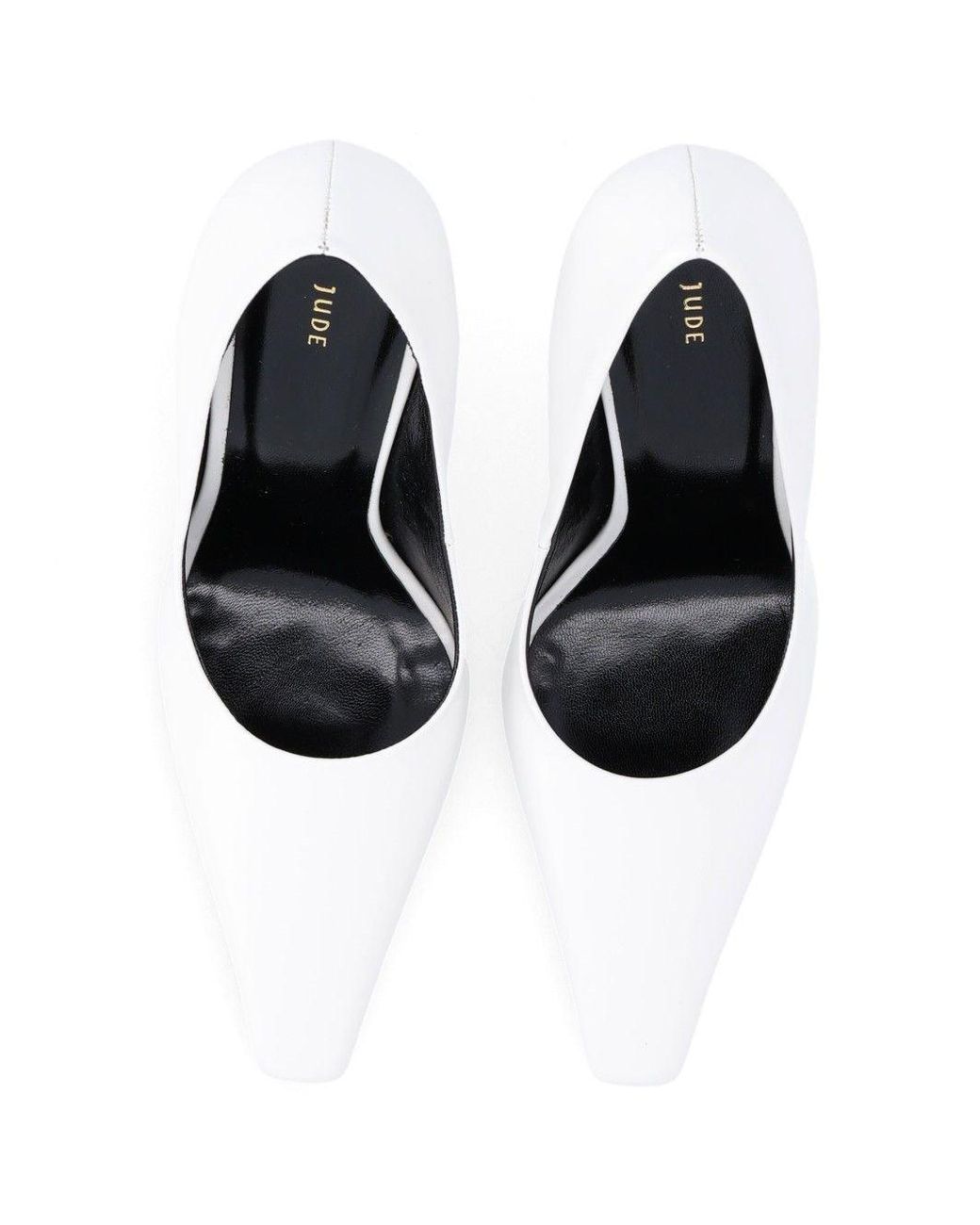 Jude White Pointed-Toe Pumps