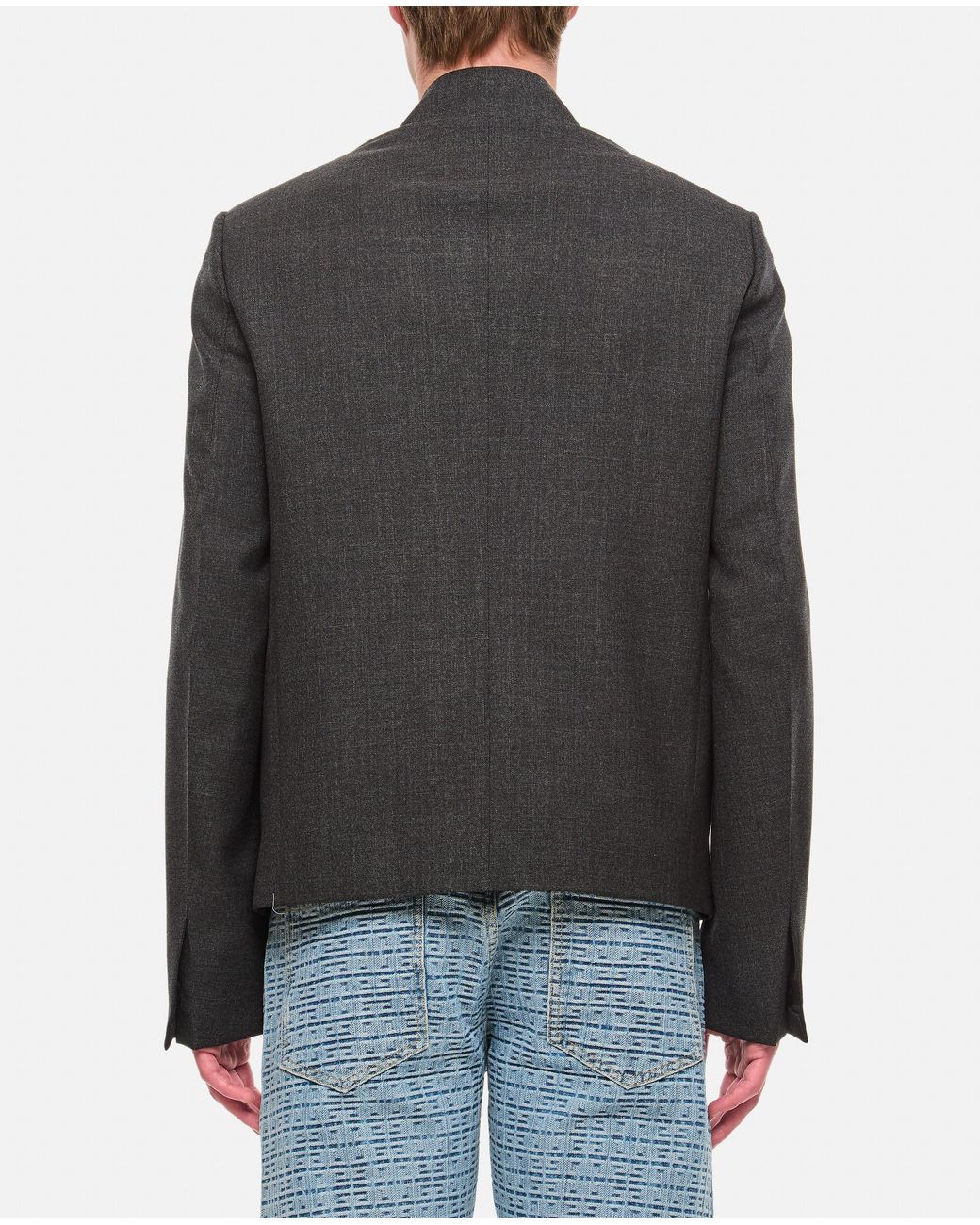 Givenchy Black Zipped Short Structured Jacket for men