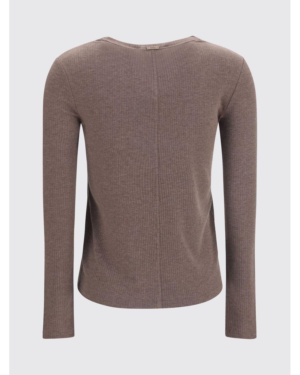 Max Mara Purple Lyocell And Silk Crewneck Jumper With Slim Fit And Long Sleeves
