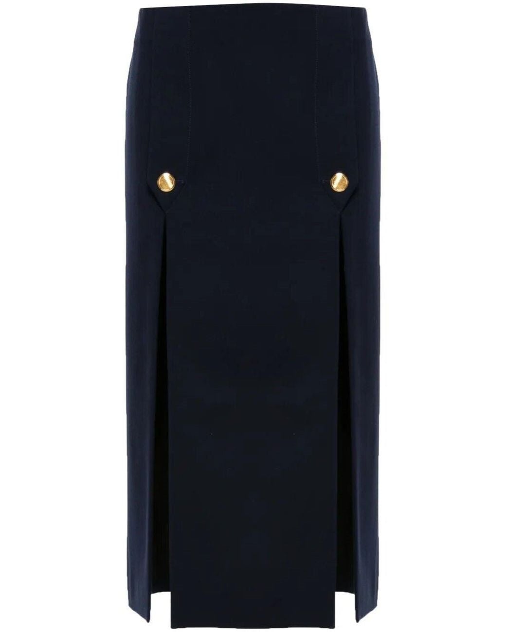 Chloé Blue Wool Midi Skirt