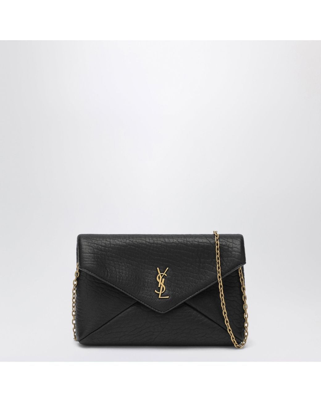 Saint Laurent Black Cassandre Chain Pouch