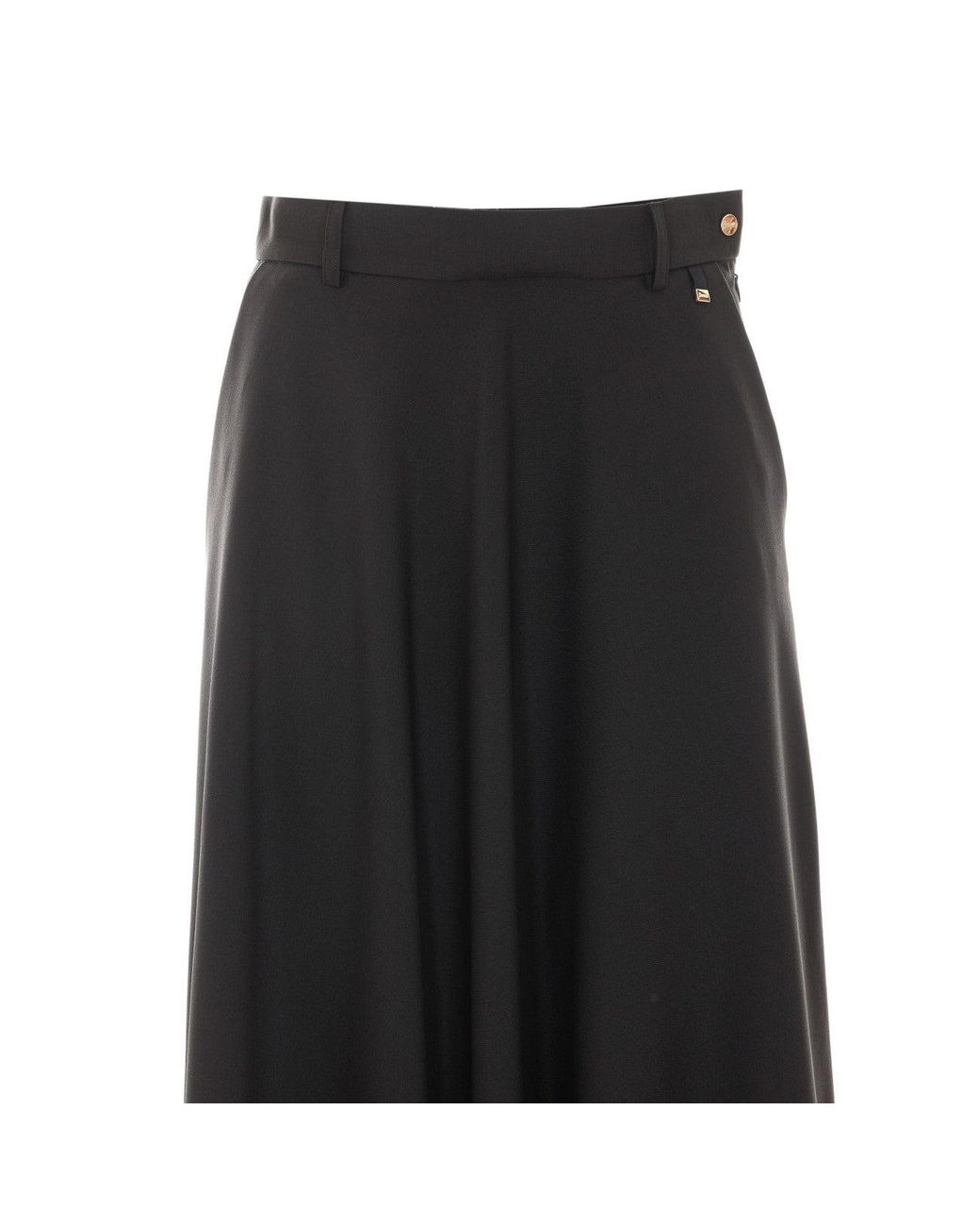 Herno Black Flared Maxi Skirt