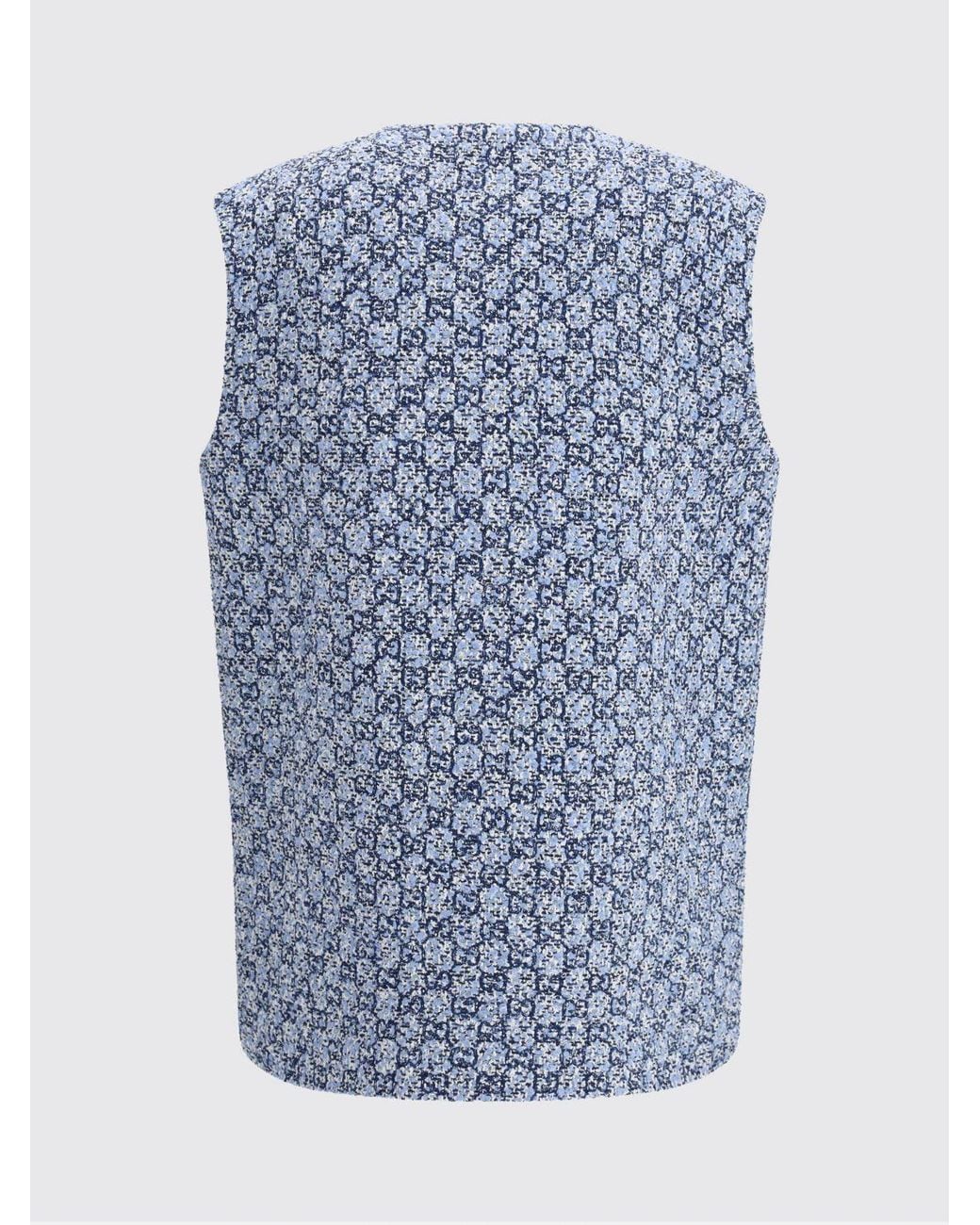 Gucci Blue Cotton Gg Vest