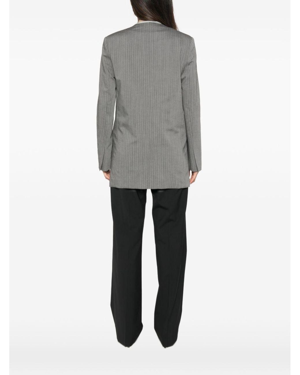 Alberta Ferretti Gray Wool Blend Blazer Jacket