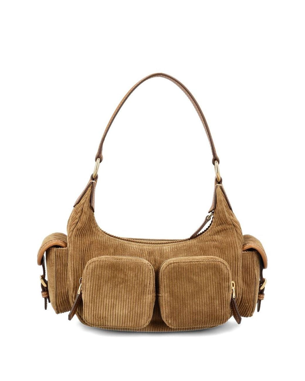 Miu Miu Metallic Pocket Velvet Shoulder Bag