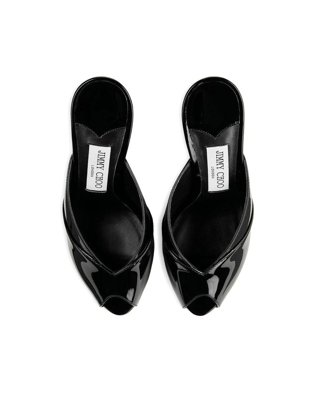 Jimmy Choo Black Brigitte 100 Patent Leather Mules