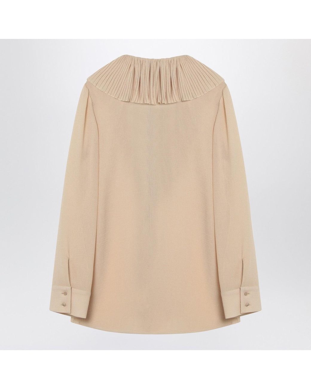 Saint Laurent Natural Ruffled Blouse