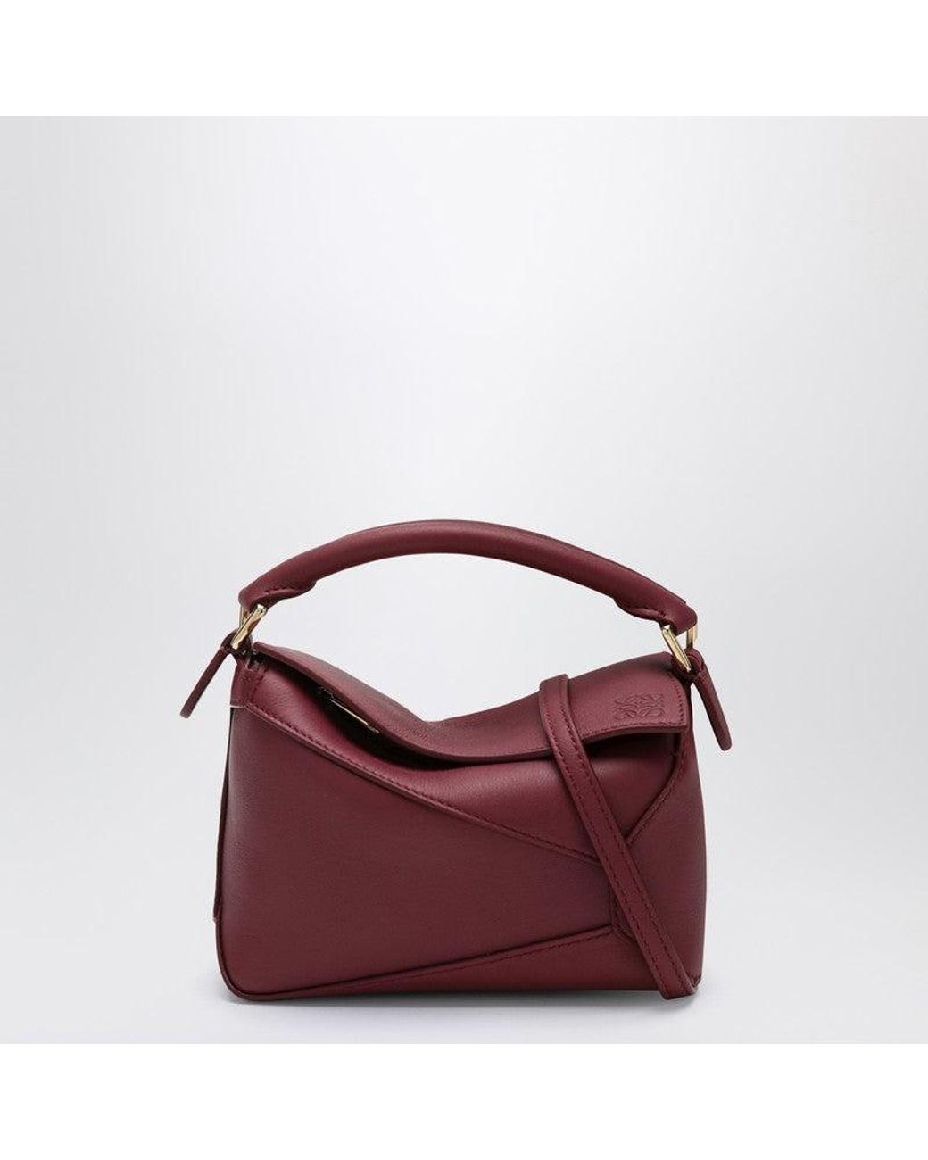 Loewe Crimson Calfskin Puzzle Mini Top-Handle Bag in Red | Lyst