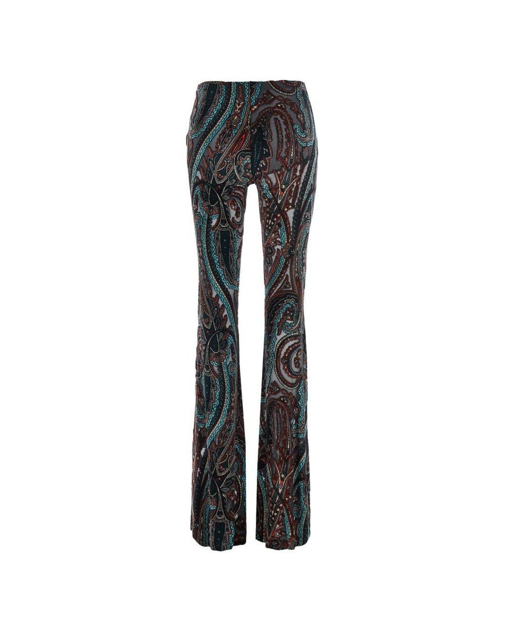 Etro Black Printed Flared Trousers