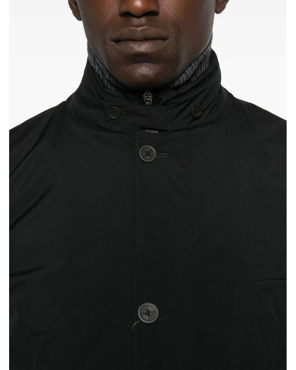 Herno Black Stand-Collar Down Jacket Clothing for men