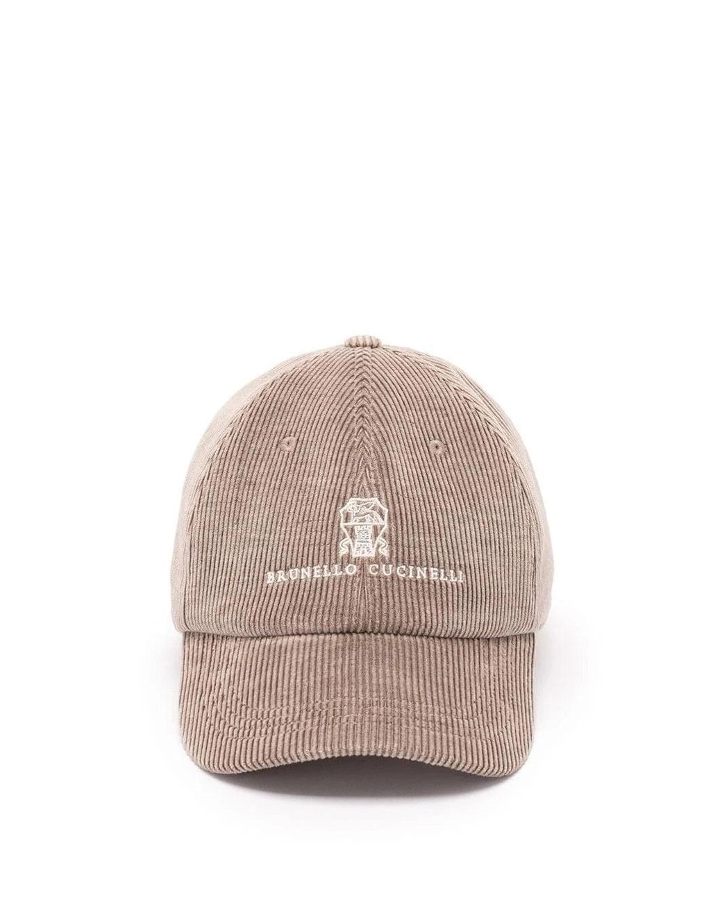 Brunello Cucinelli Pink Corduroy Baseball Cap for men