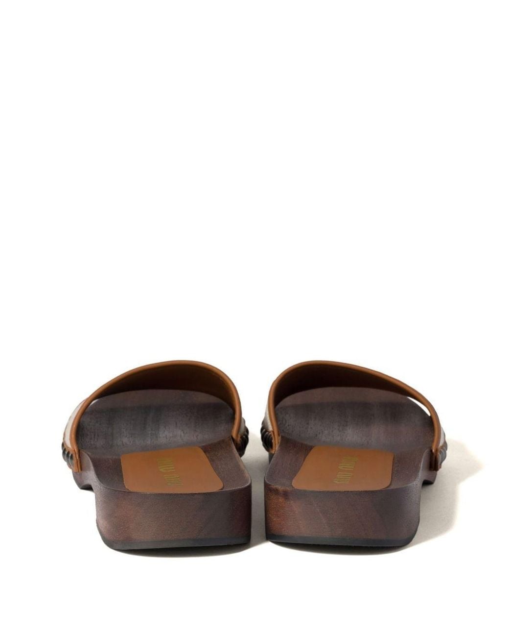Miu Miu Brown Logo Slides