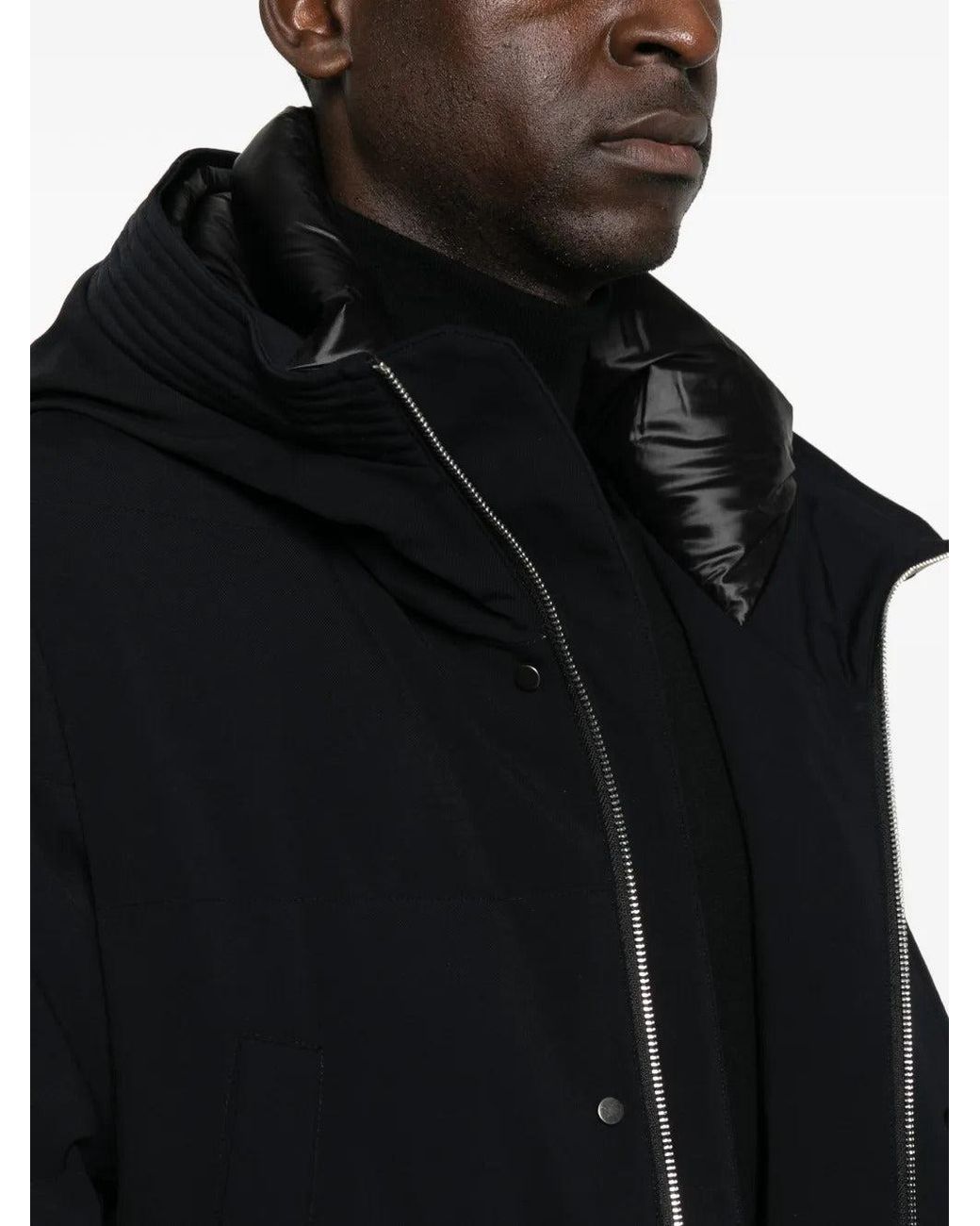Montecore Black Padded Hooded Jacket for men