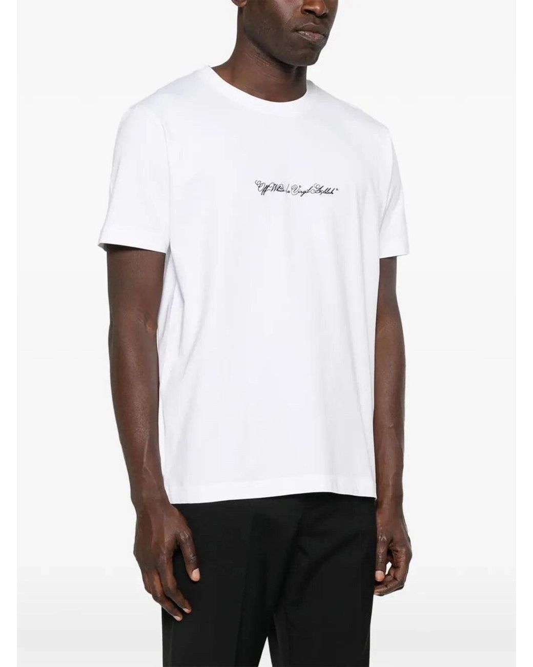 Off Script Merch Ad Off-White c/o Virgil Abloh Off 'Script Arrow' Short Sleeve Slim T-Shirt ...