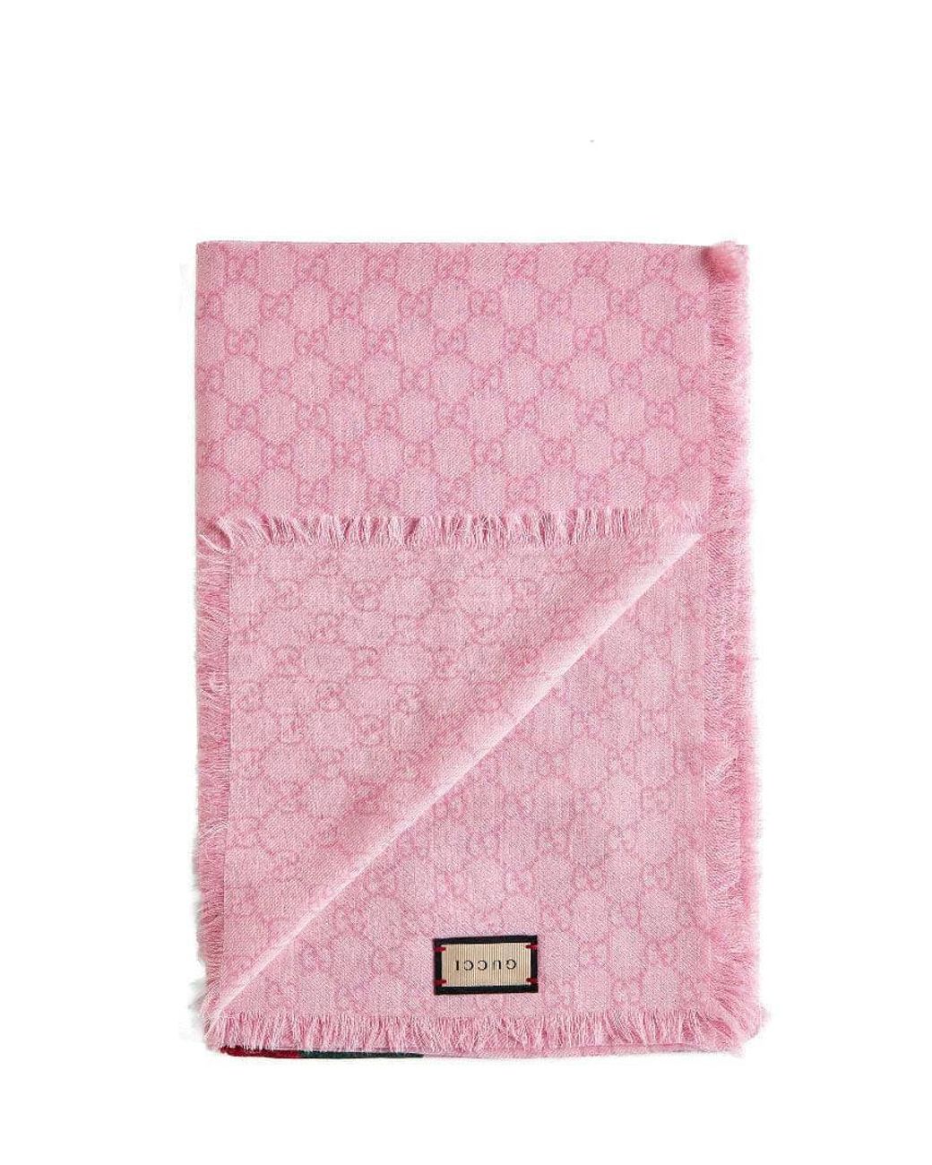 Gucci Pink Gg Wool Scarf for men