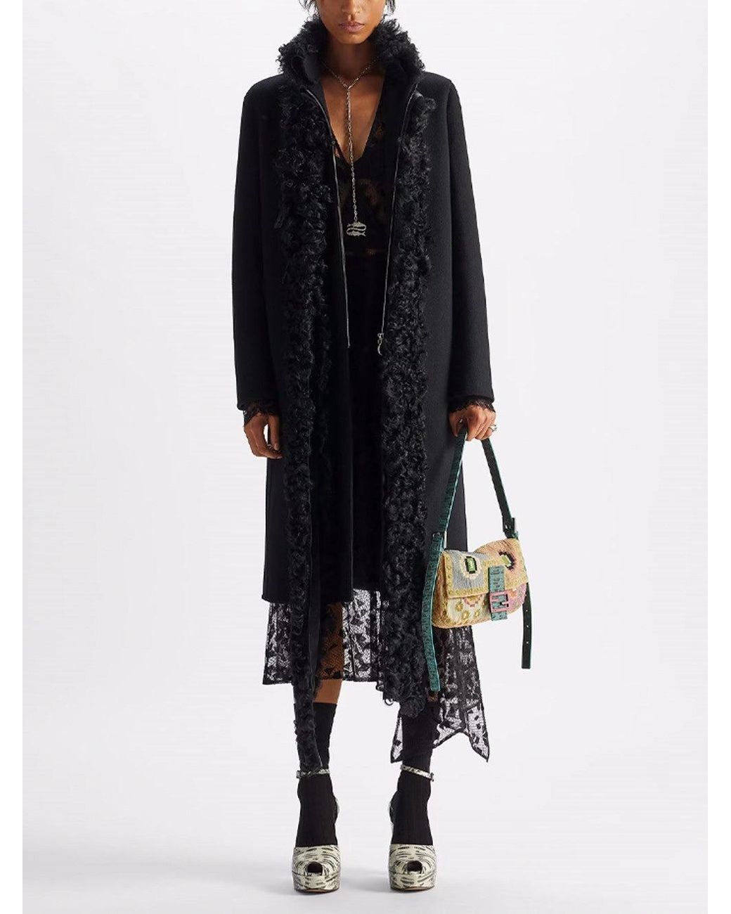 Fendi Black Coat Double Breasted