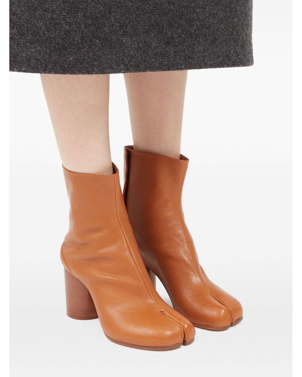 Maison Margiela Brown Split Toe Mini Ankle Boots