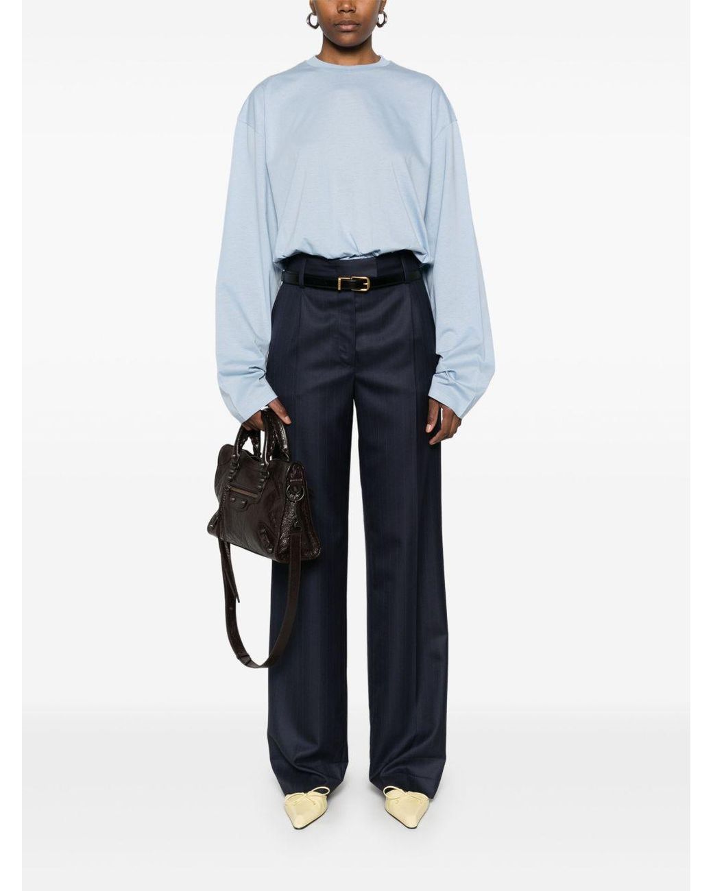 Prada Blue Pinstripe Trousers
