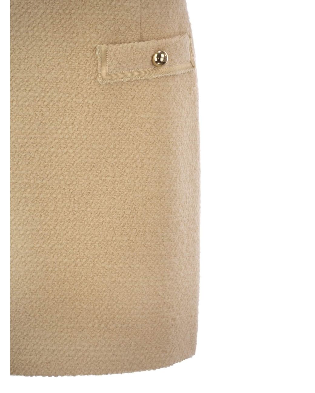 Fay Natural Wool Short Skirt