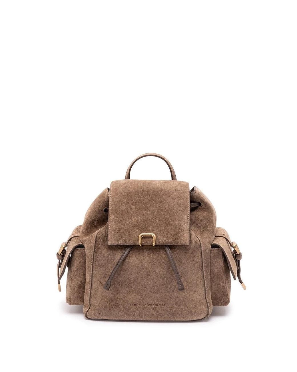 Brunello Cucinelli Brown Suede Sartorial Backpack