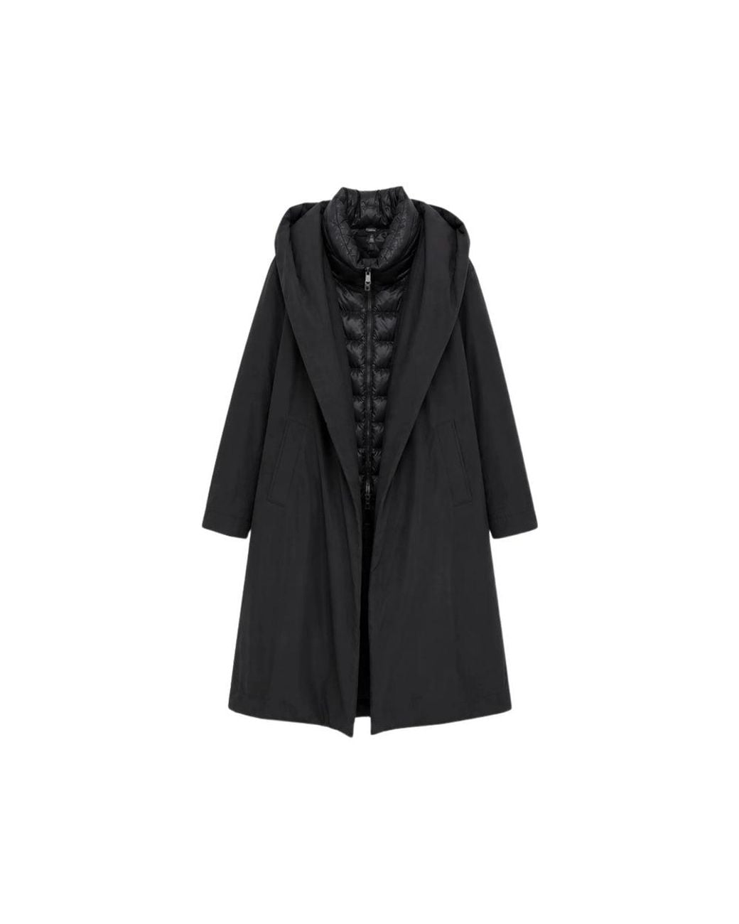 Herno Black 2 Layer Windstopper Padded Coat With Belt