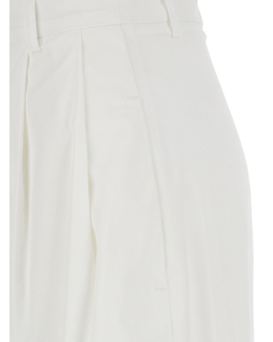 Le Plain White Pants With Two Side Pockets