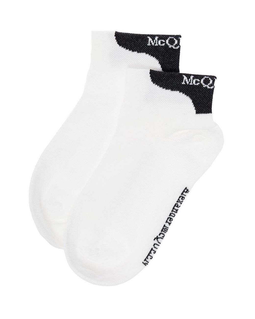 McQueen White Cotton Socks With Logo for men