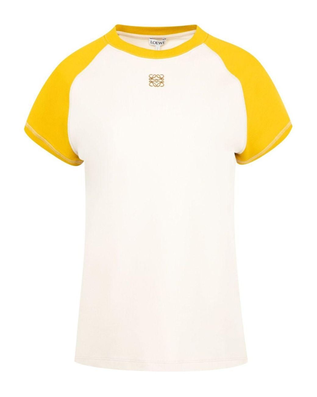 Loewe Logo Cotton T-Shirt in Yellow | Lyst