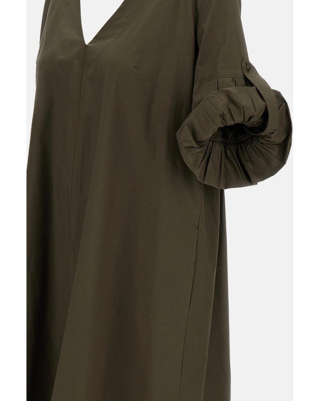 Fay Green V Neck Short Sleeves Dress