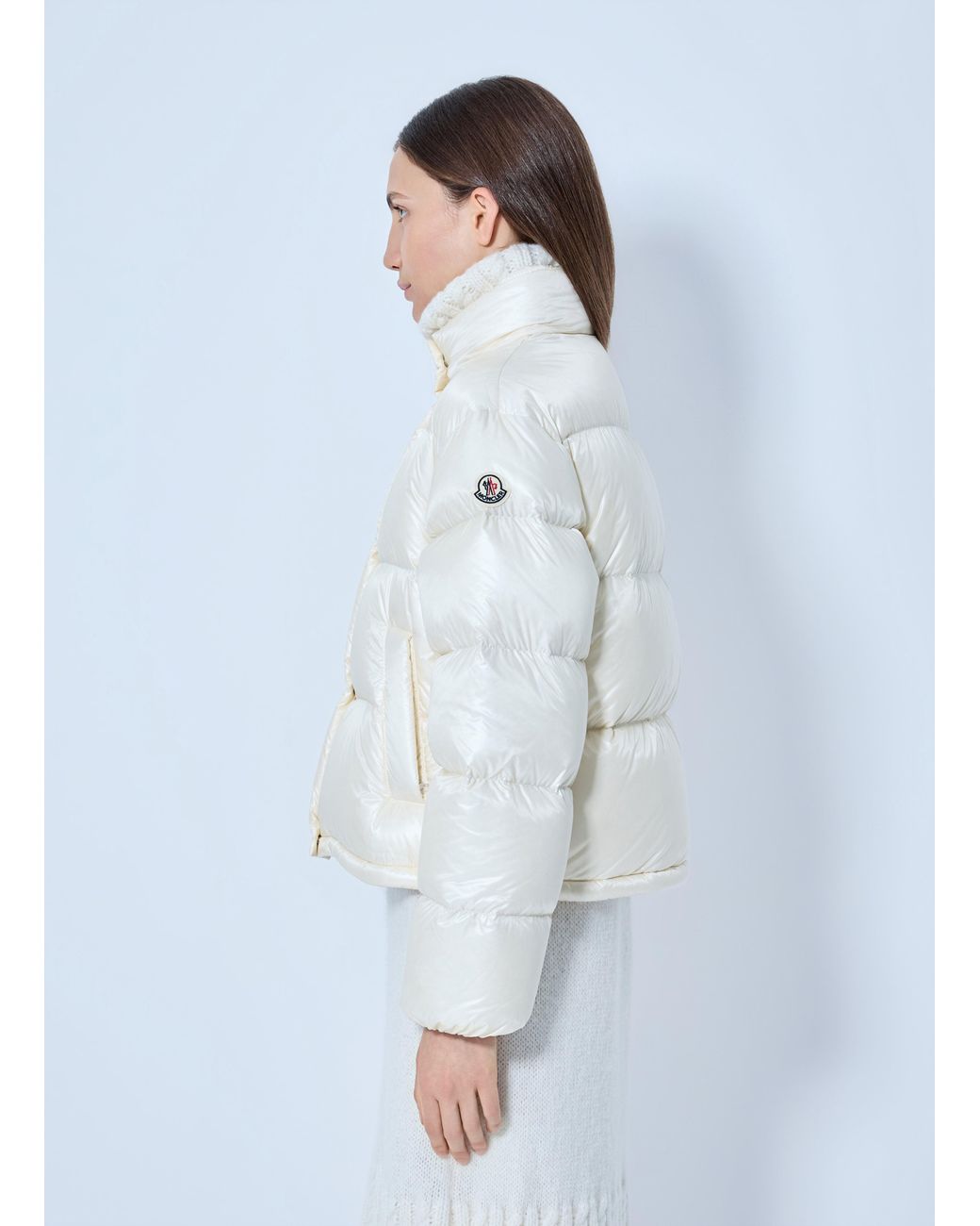 Moncler White Tepice Short Down Jacket