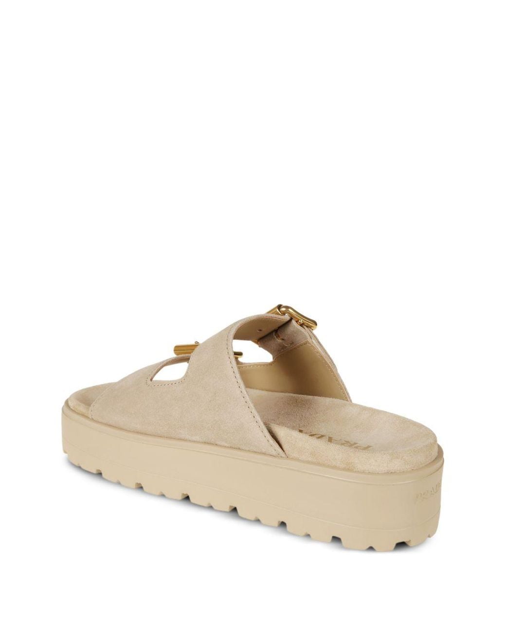 Prada Natural Suede Leather Sandals