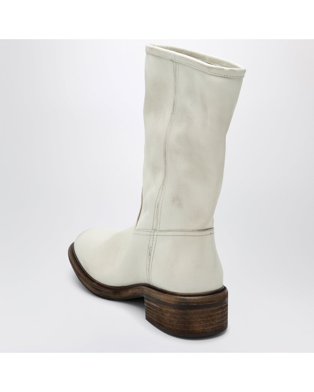 Prada White Talc-Colored Boots