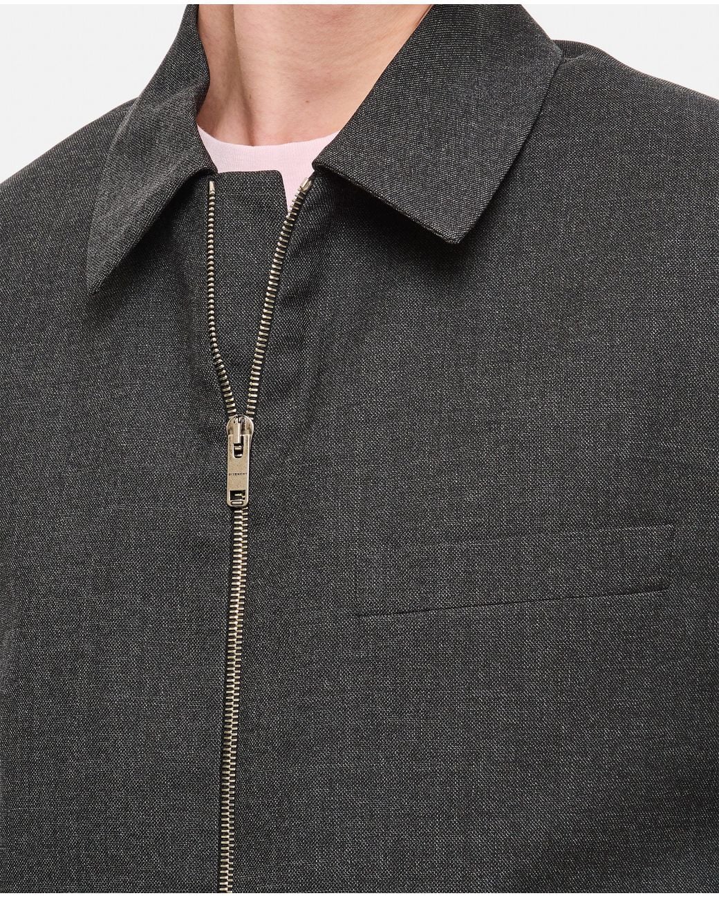 Givenchy Black Zipped Short Structured Jacket for men
