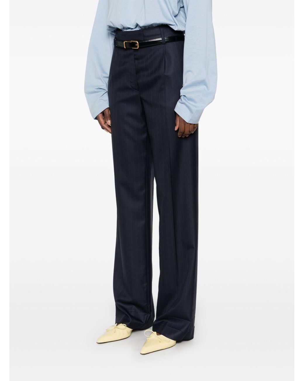 Prada Blue Pinstripe Trousers