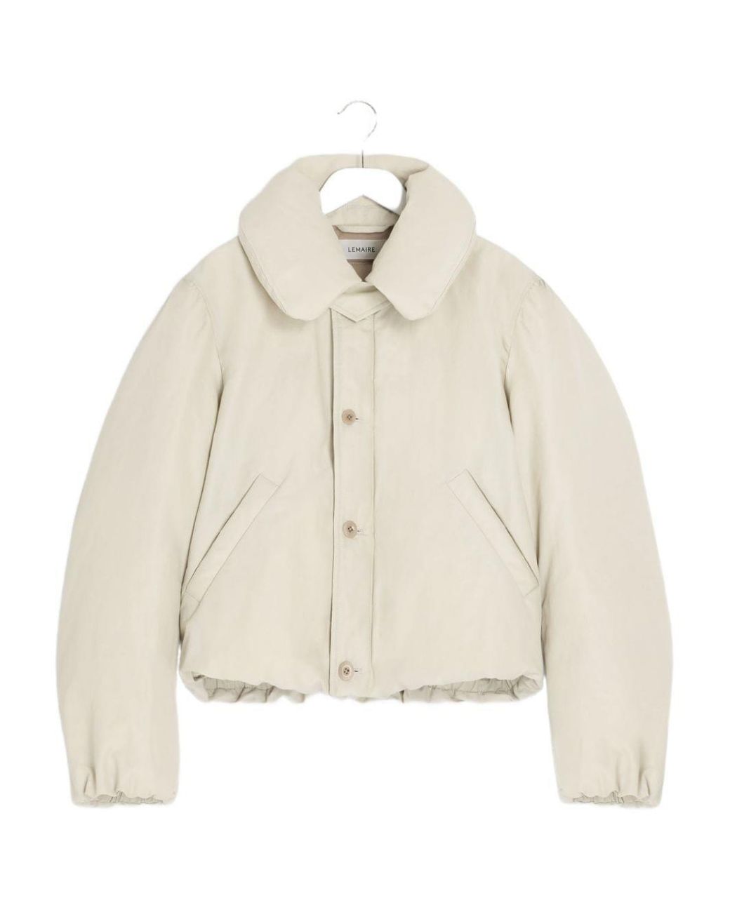 Lemaire White Boxy Short Puffer Jacket